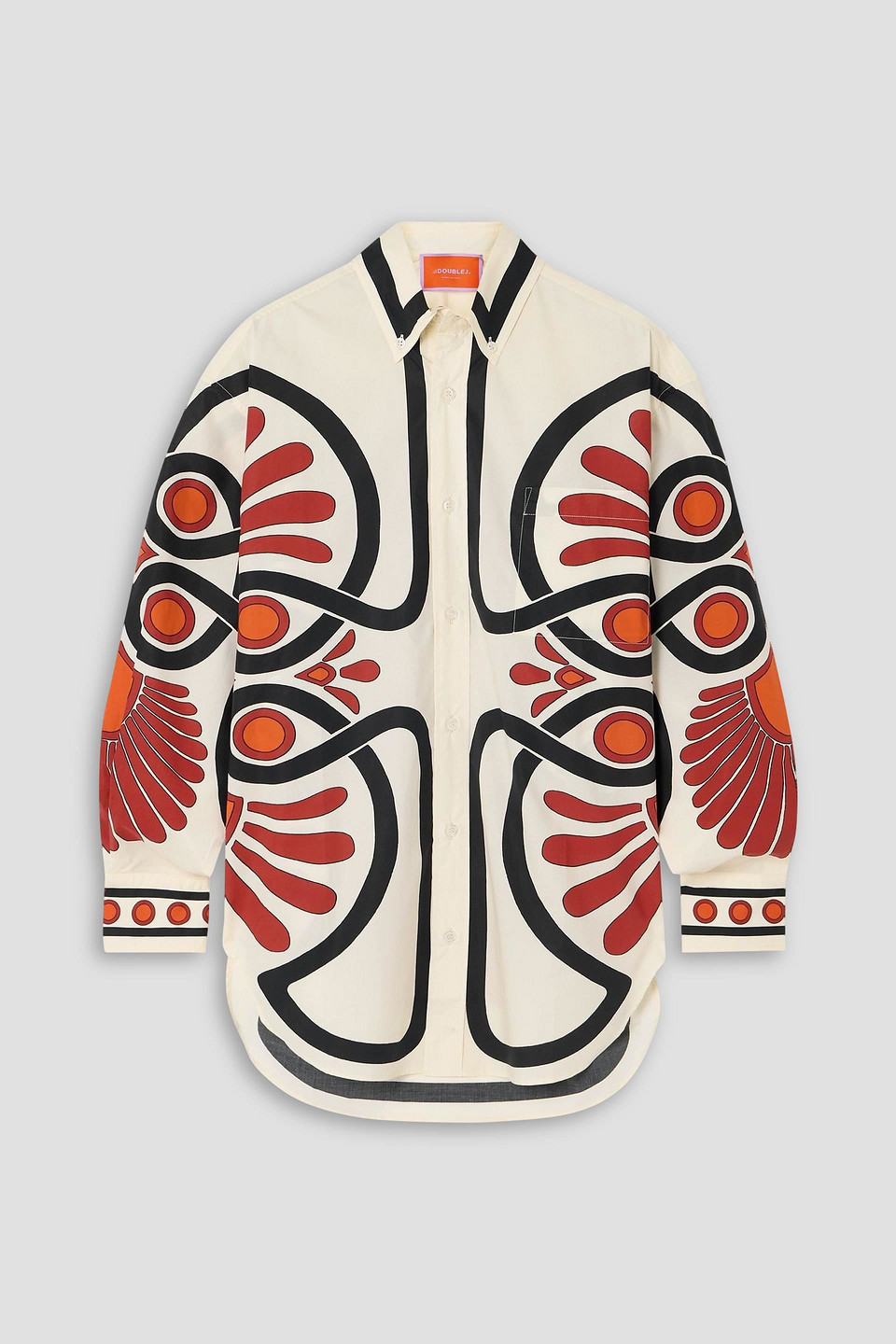 La Doublej Better Than Your Boyfriend's Printed Cotton-poplin Shirt In White