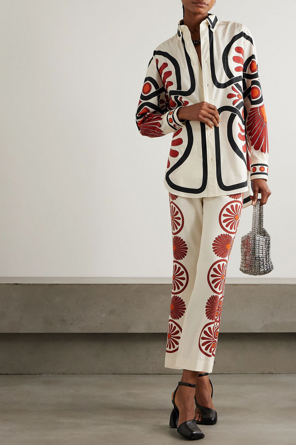 La Doublej Better Than Your Boyfriend's Printed Cotton-poplin Shirt In White