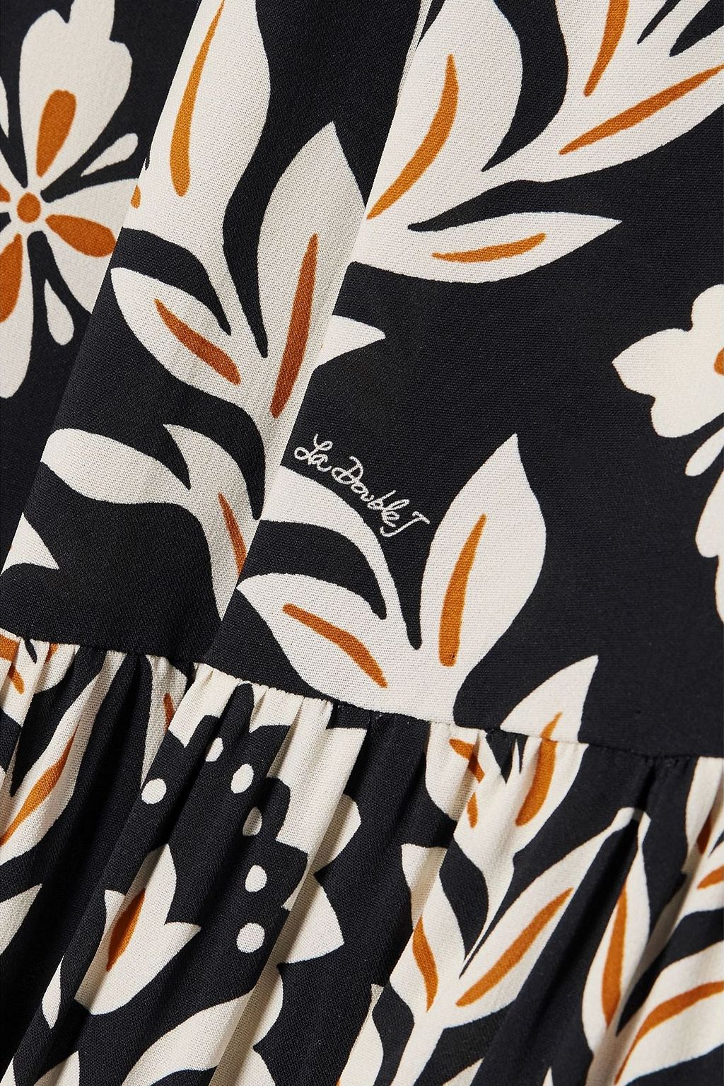 LA DOUBLEJ Visconti tiered printed crepe maxi dress