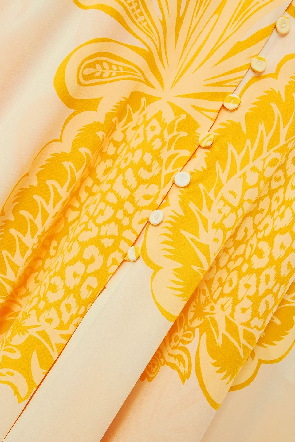 La Doublej Printed Silk Crepe De Chine Maxi Dress In Yellow