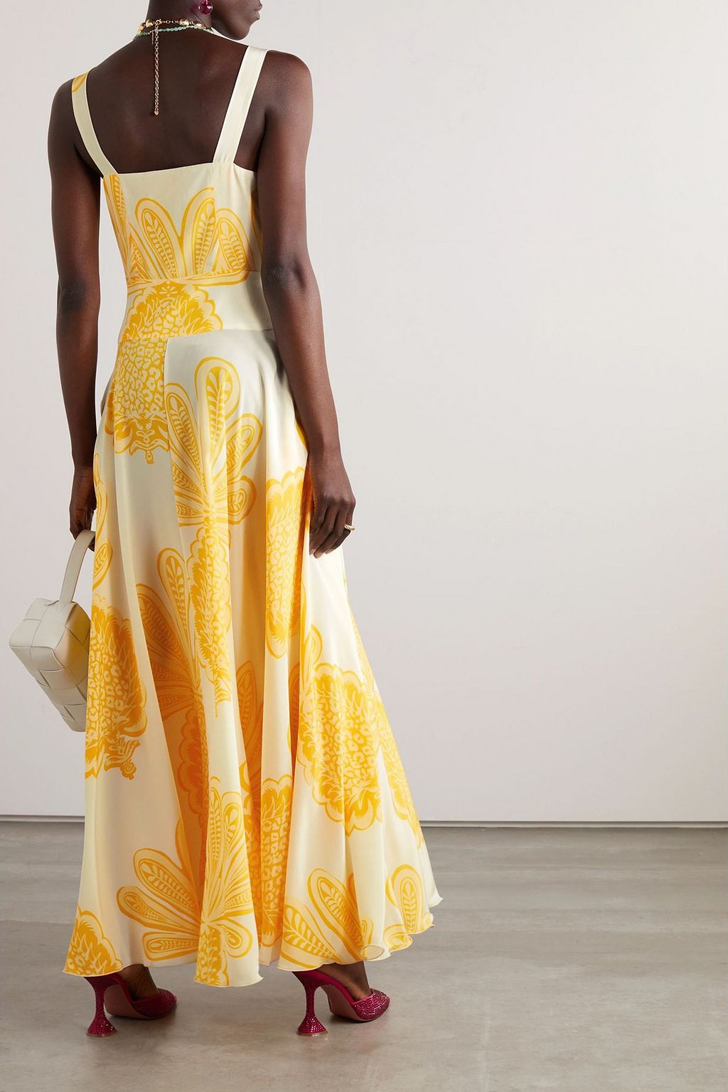 LA DOUBLEJ Printed silk crepe de chine maxi dress
