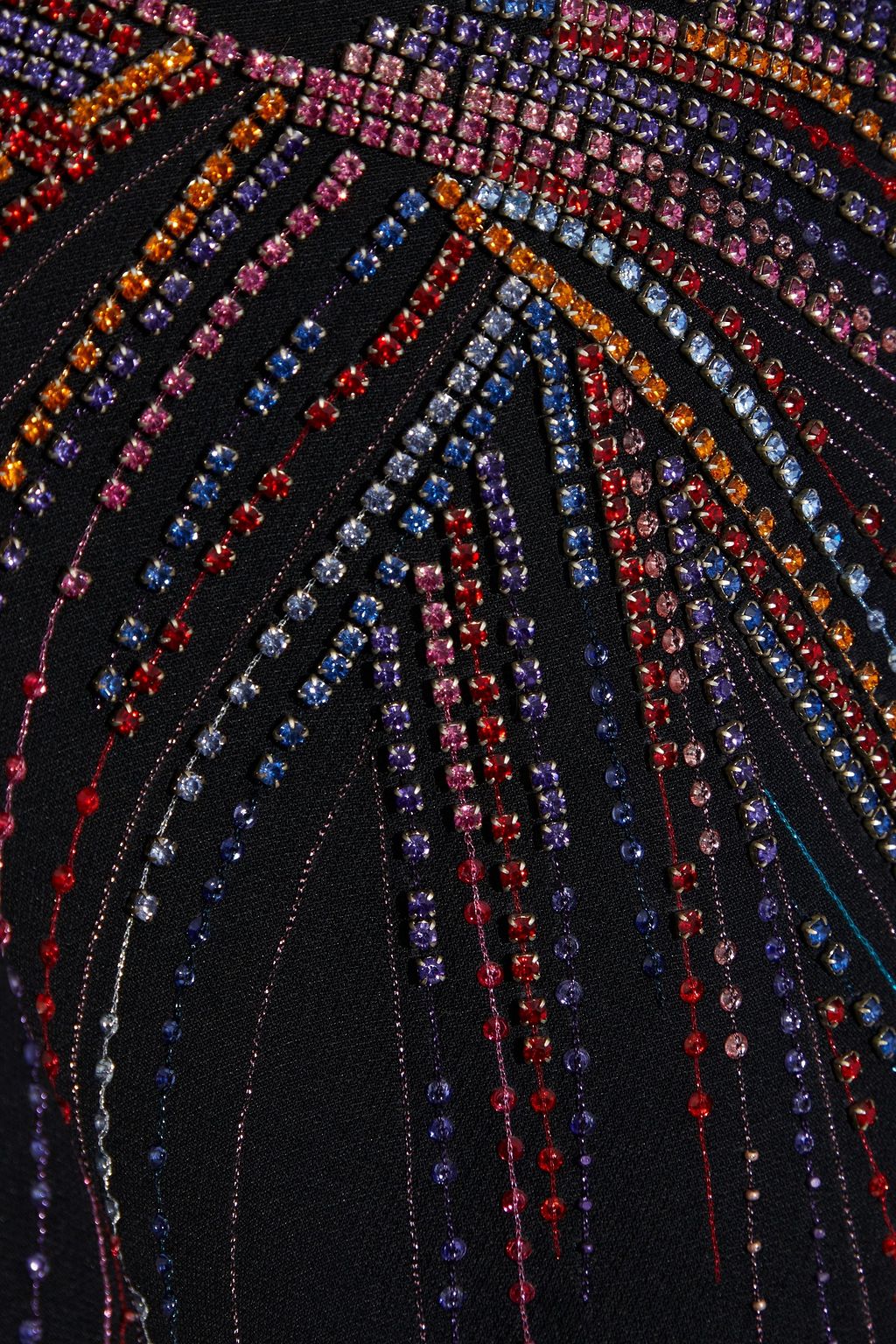 VALENTINO GARAVANI Embellished wool and silk-blend crepe mini dress