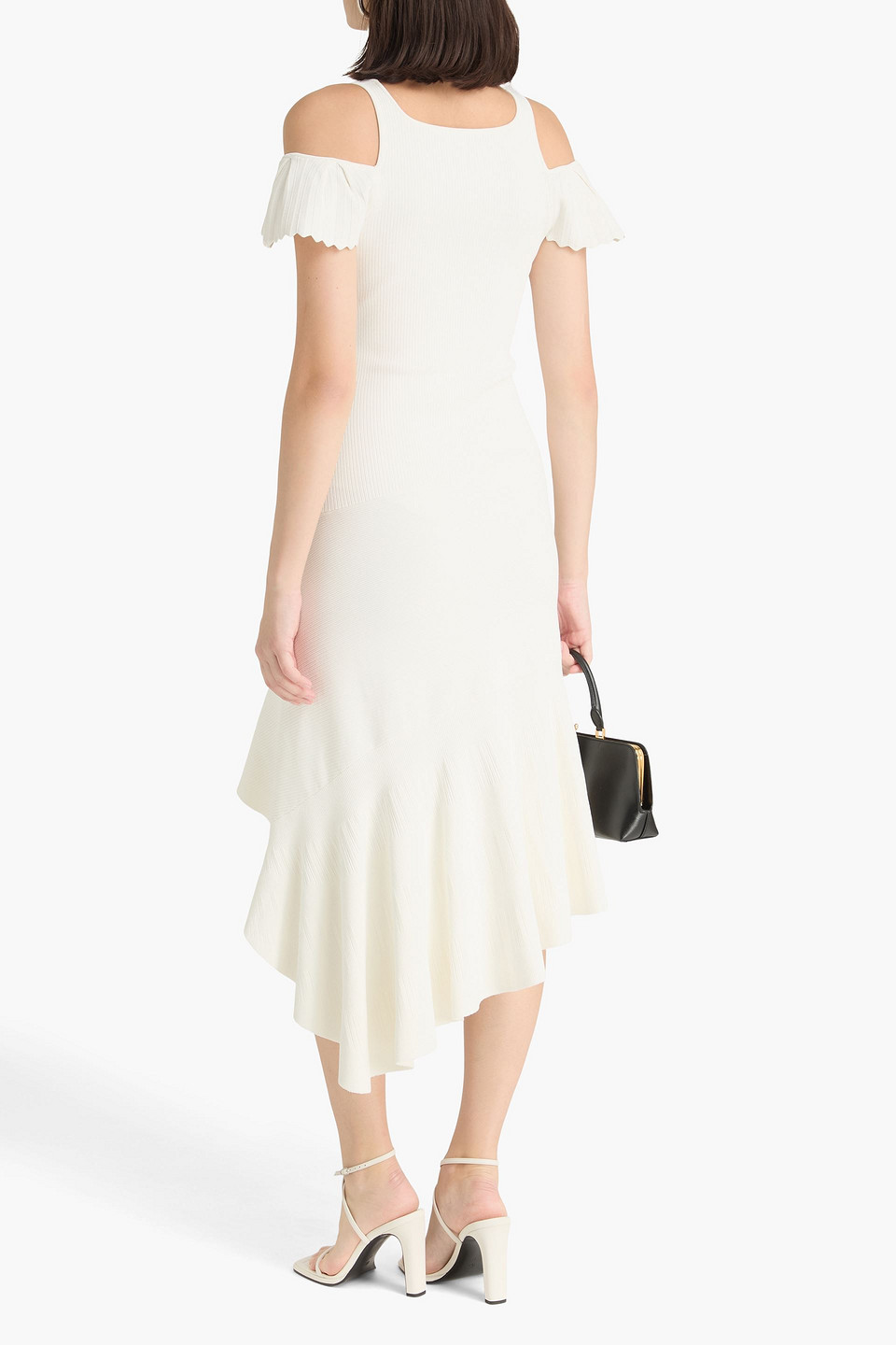  Jw Anderson - Asymmetrisches Midikleid Aus Rippstrick Mit Cut-outs - Weiß - S 
