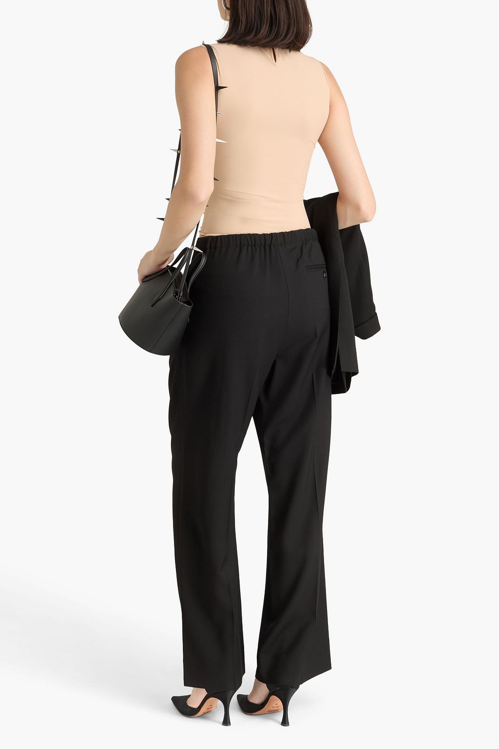 DRIES VAN NOTEN بنطال بقصة أرجل مستقيمة من الجاكار مميز بكسرات