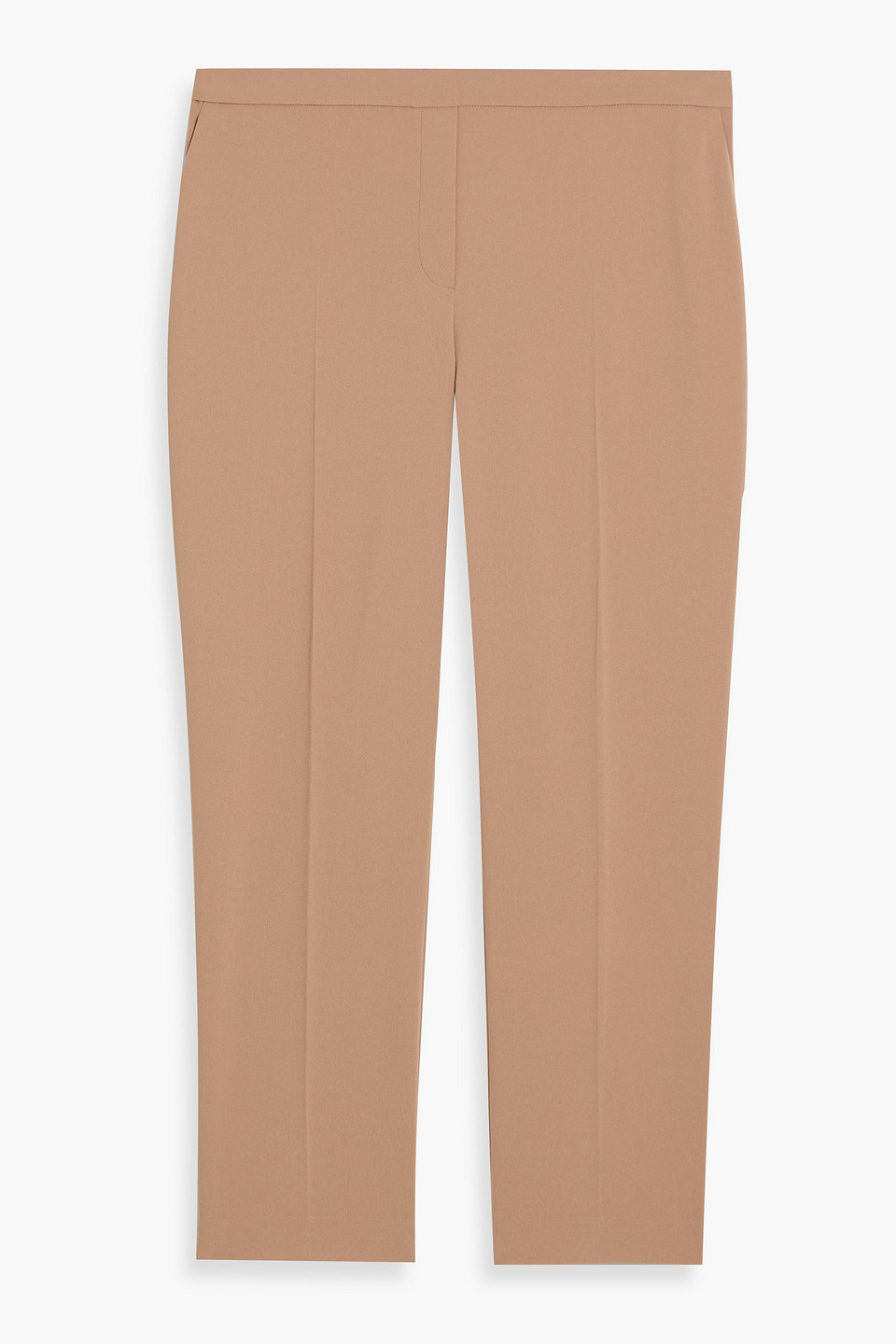 Theory Treeca Crepe Slim-leg Pants In Brown