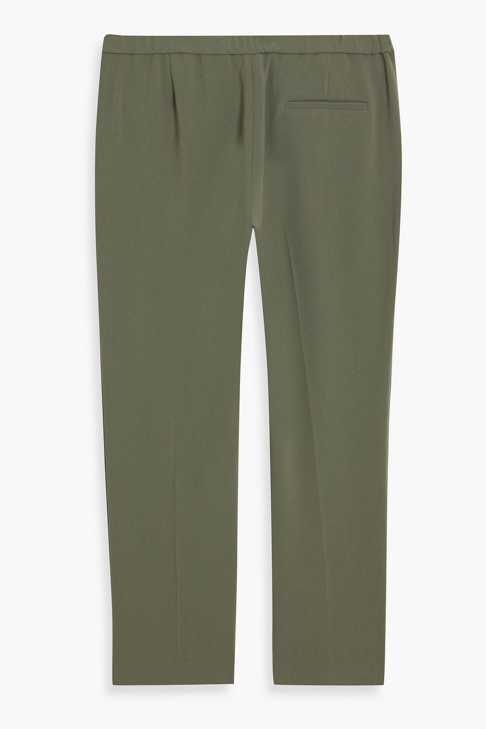 Theory Treeca Cropped Crepe Slim-leg Pants In Green