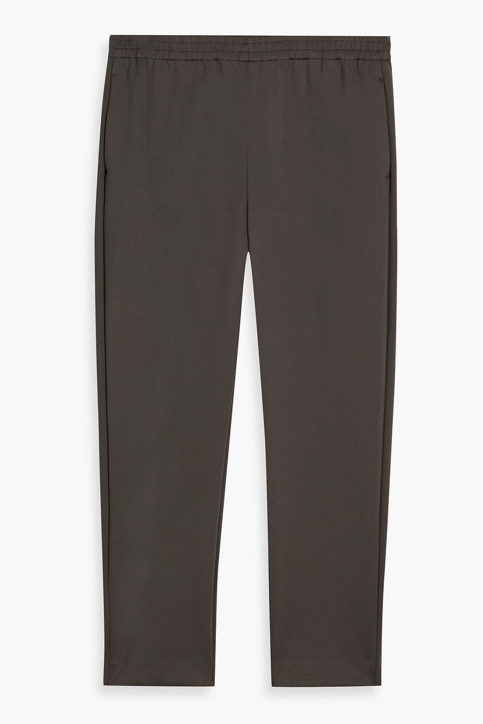 Theory Cropped Scuba Tapered Pants In Brown