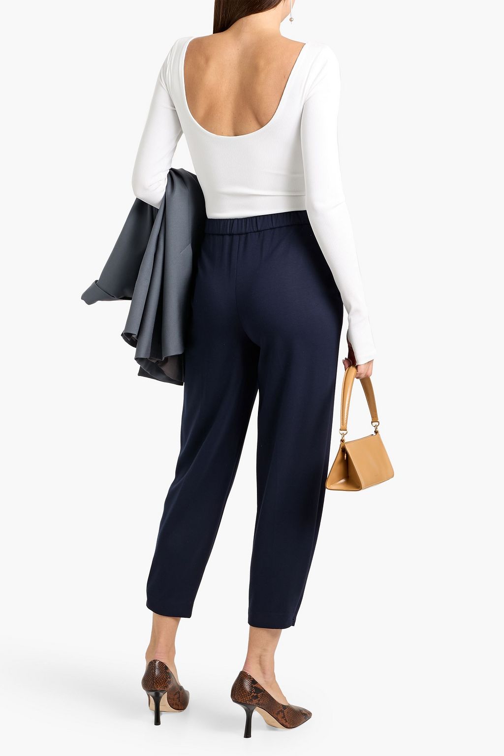 THEORY Cropped jersey track pants