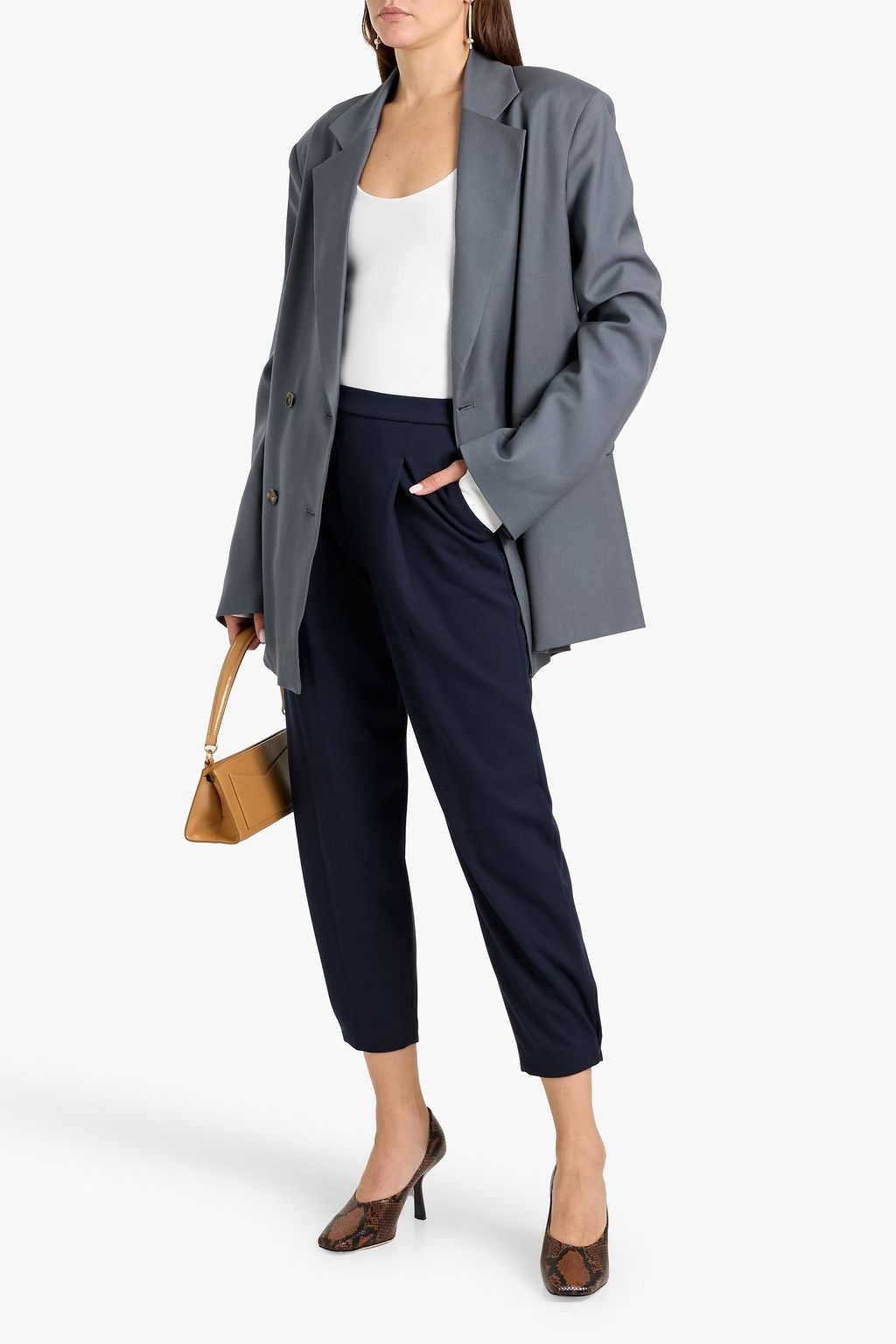 THEORY Cropped jersey track pants