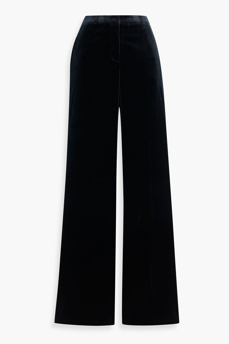 Theory Demitria Stretch Cotton-velvet Flared Pants In Blue
