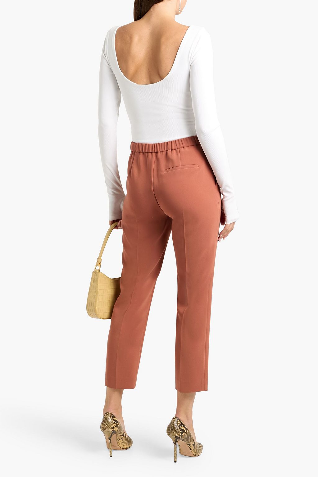 THEORY Treeca cropped crepe straight-leg pants