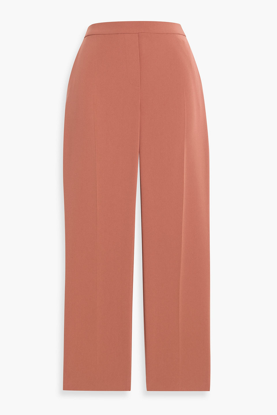 Theory Treeca Cropped Crepe Straight-leg Pants In Pink
