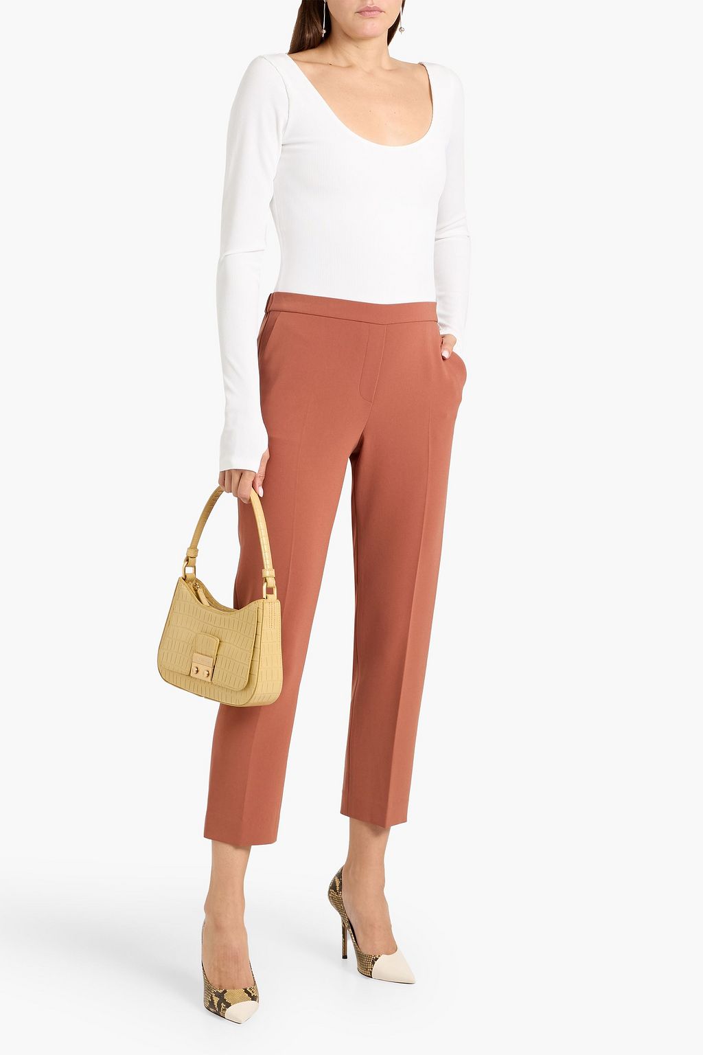 THEORY Treeca cropped crepe straight-leg pants