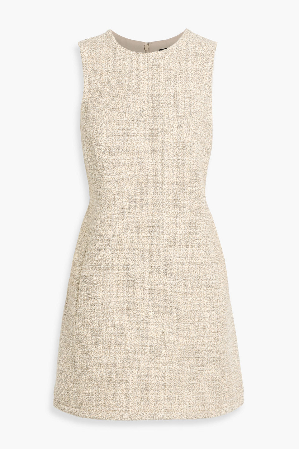 Theory Cotton-blend Tweed Mini Dress In Sand