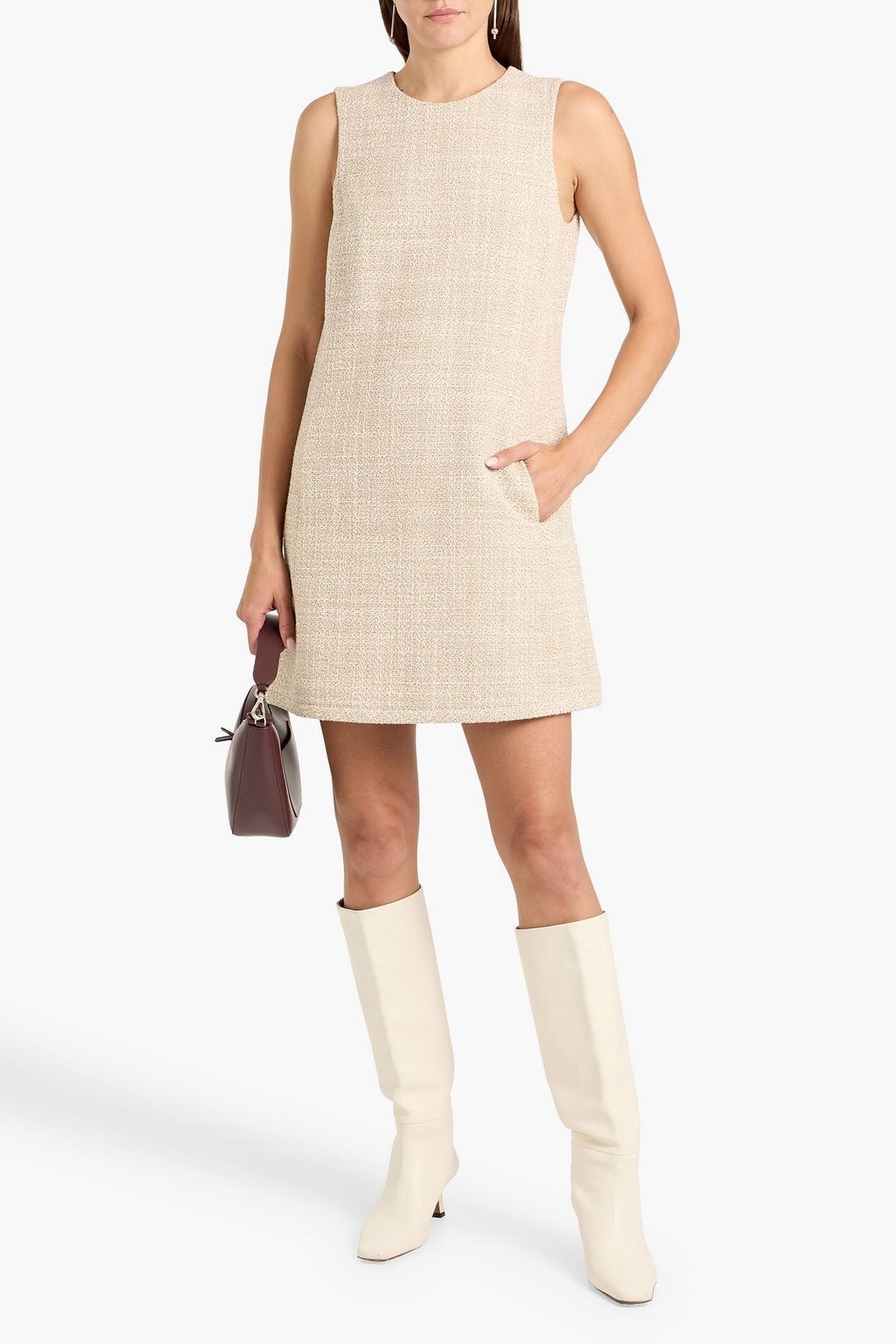 THEORY Cotton-blend tweed mini dress