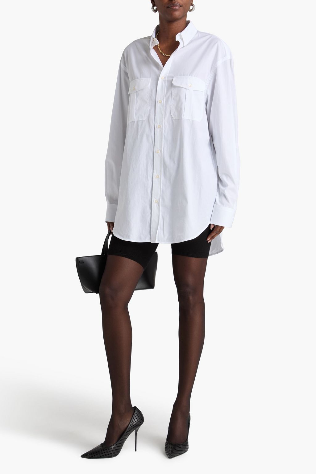 WARDROBE.NYC Cotton-poplin mini shirt dress