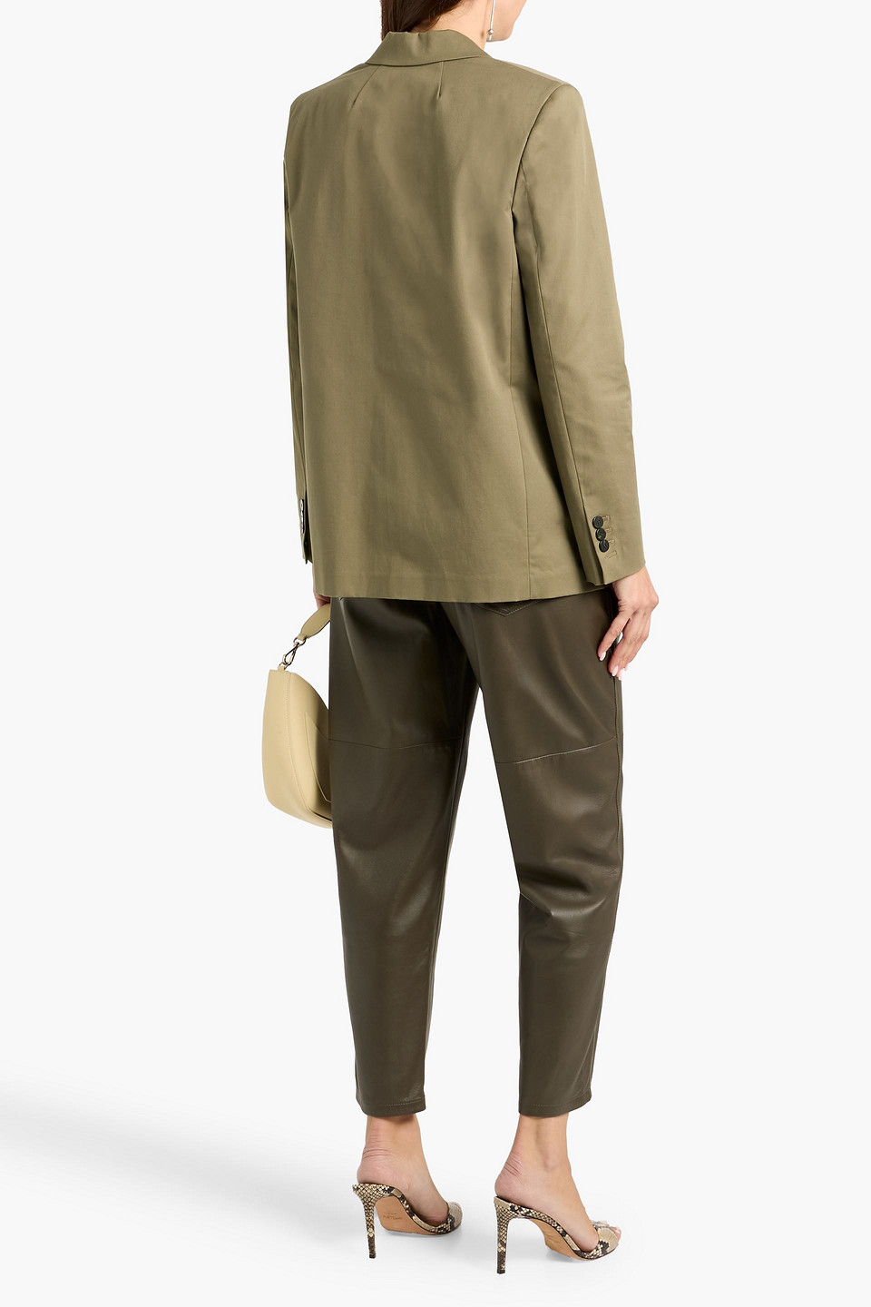 Theory Cotton-blend Twill Blazer In Green