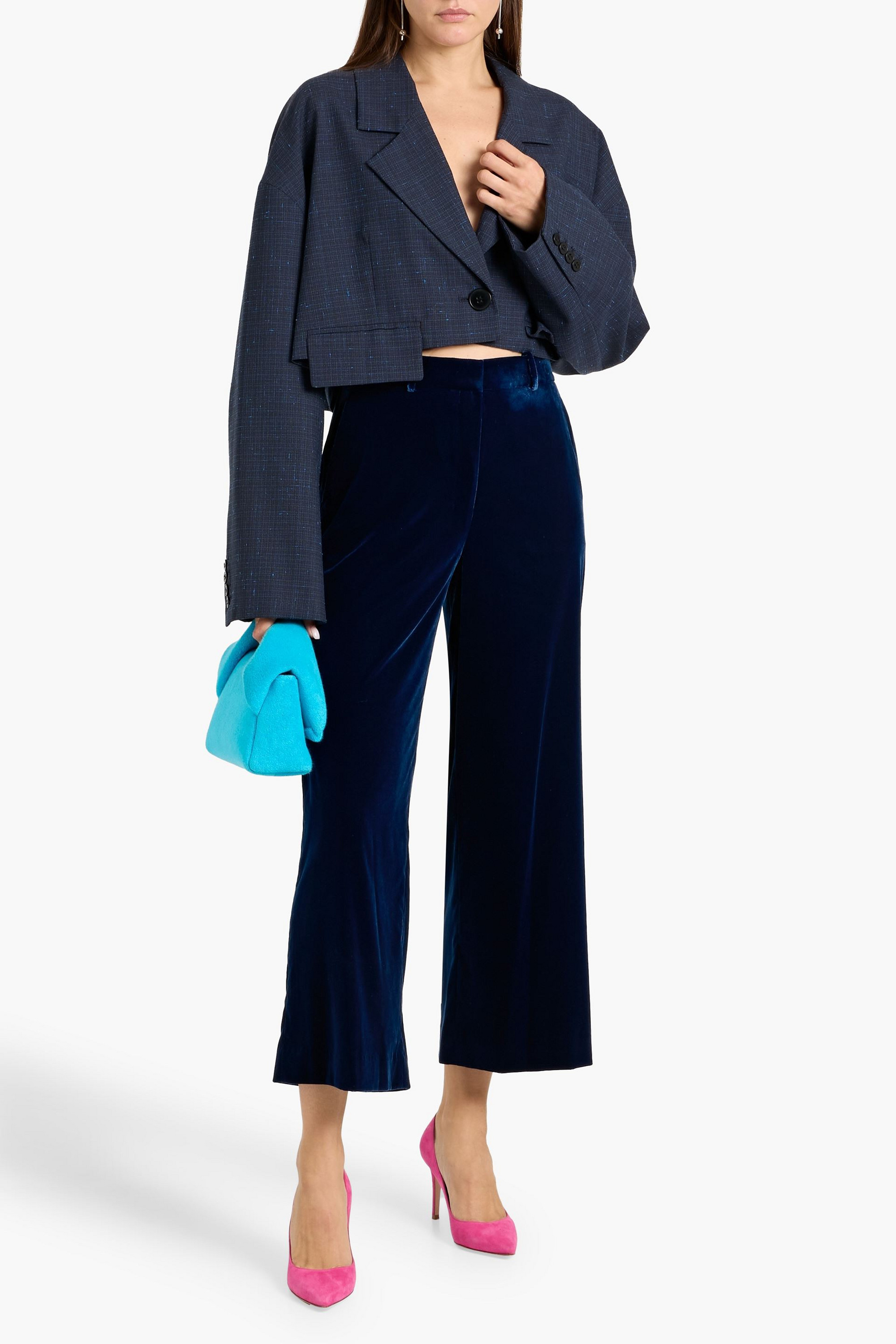 Theory Velvet wide-leg pants