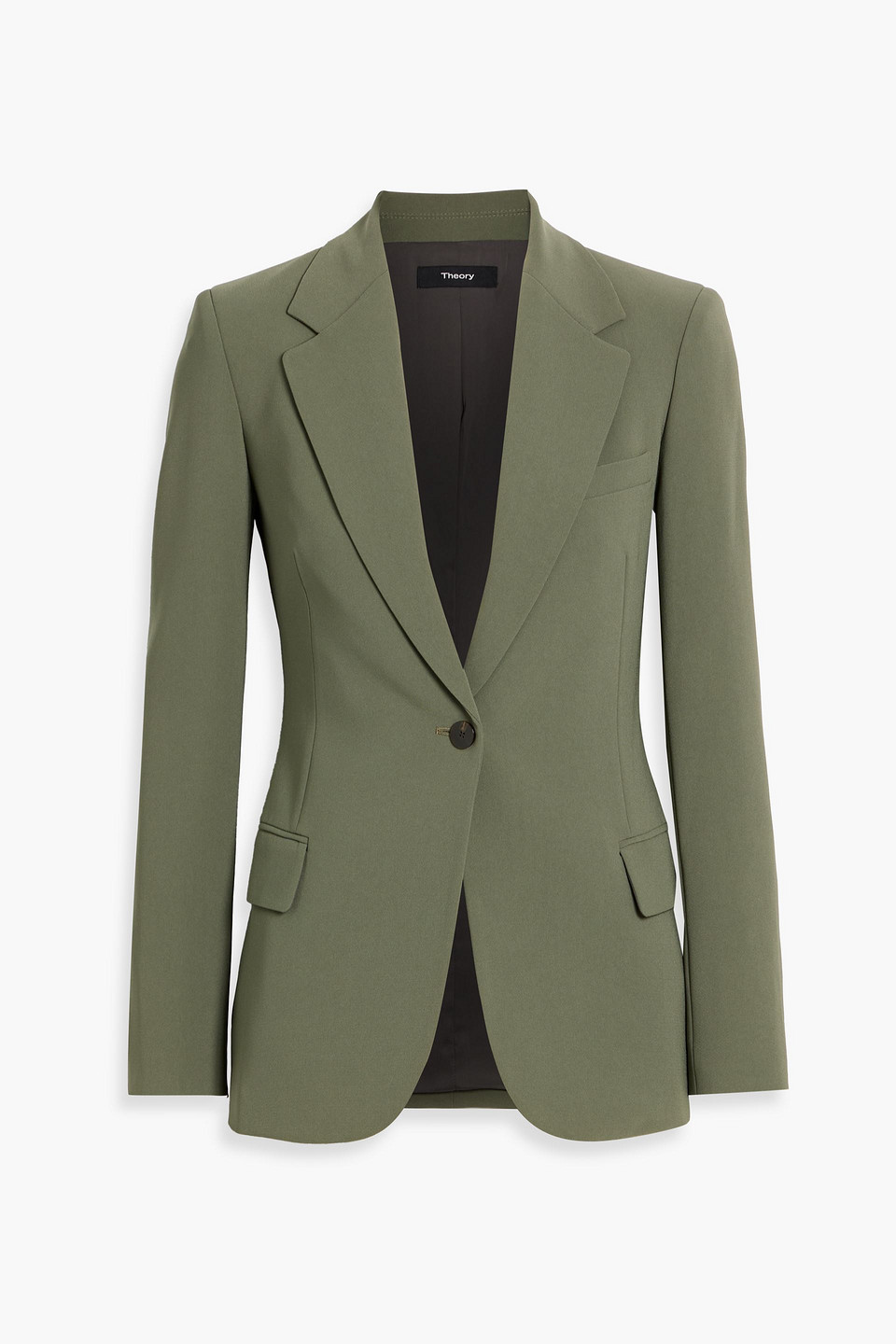 Theory Crepe Blazer In Green