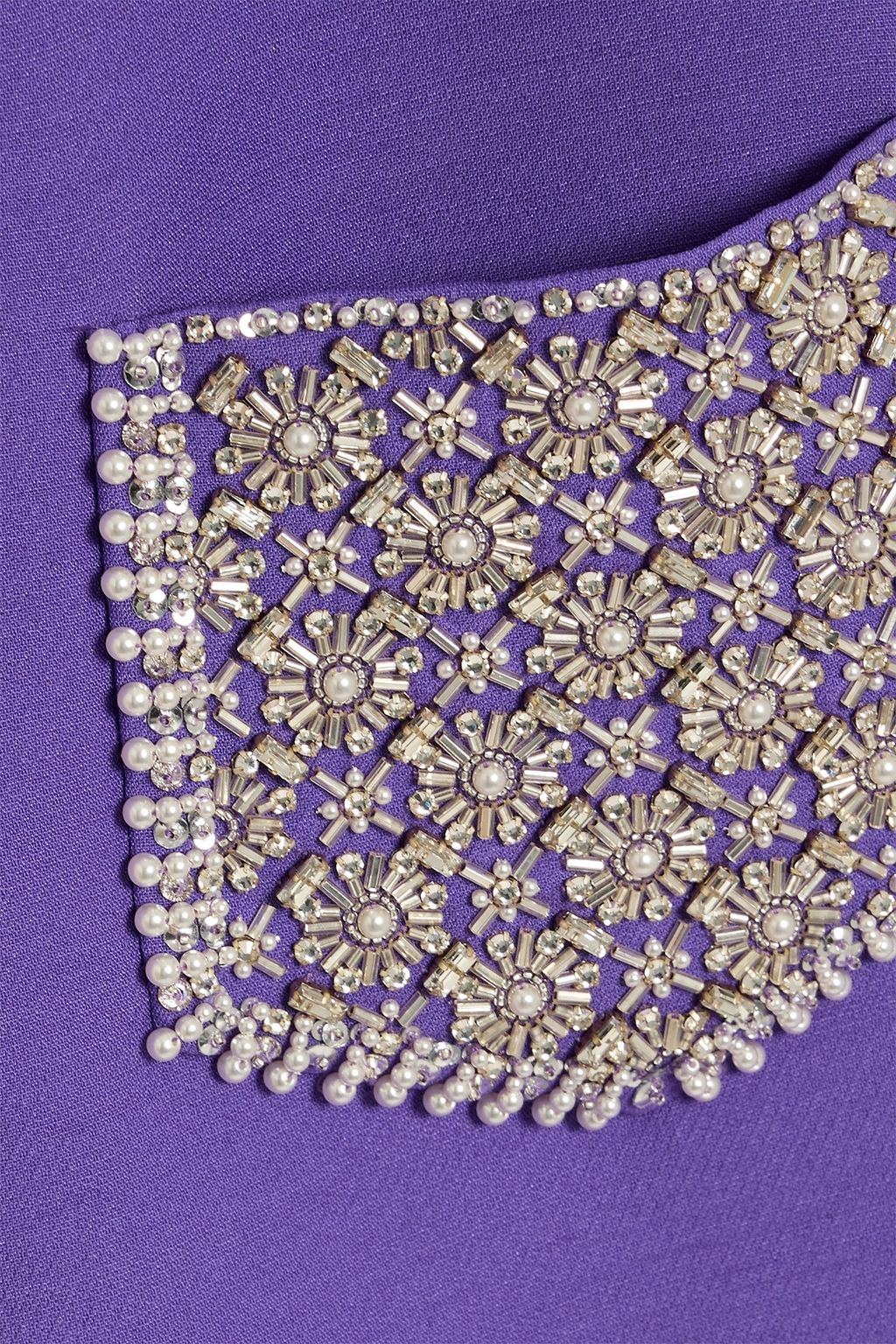 VALENTINO GARAVANI Embellished wool and silk-blend crepe mini dress