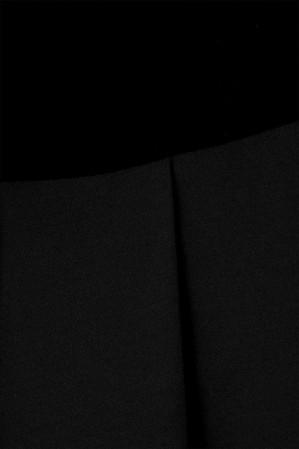 VALENTINO GARAVANI Velvet-paneled wool and silk-blend crepe mini dress