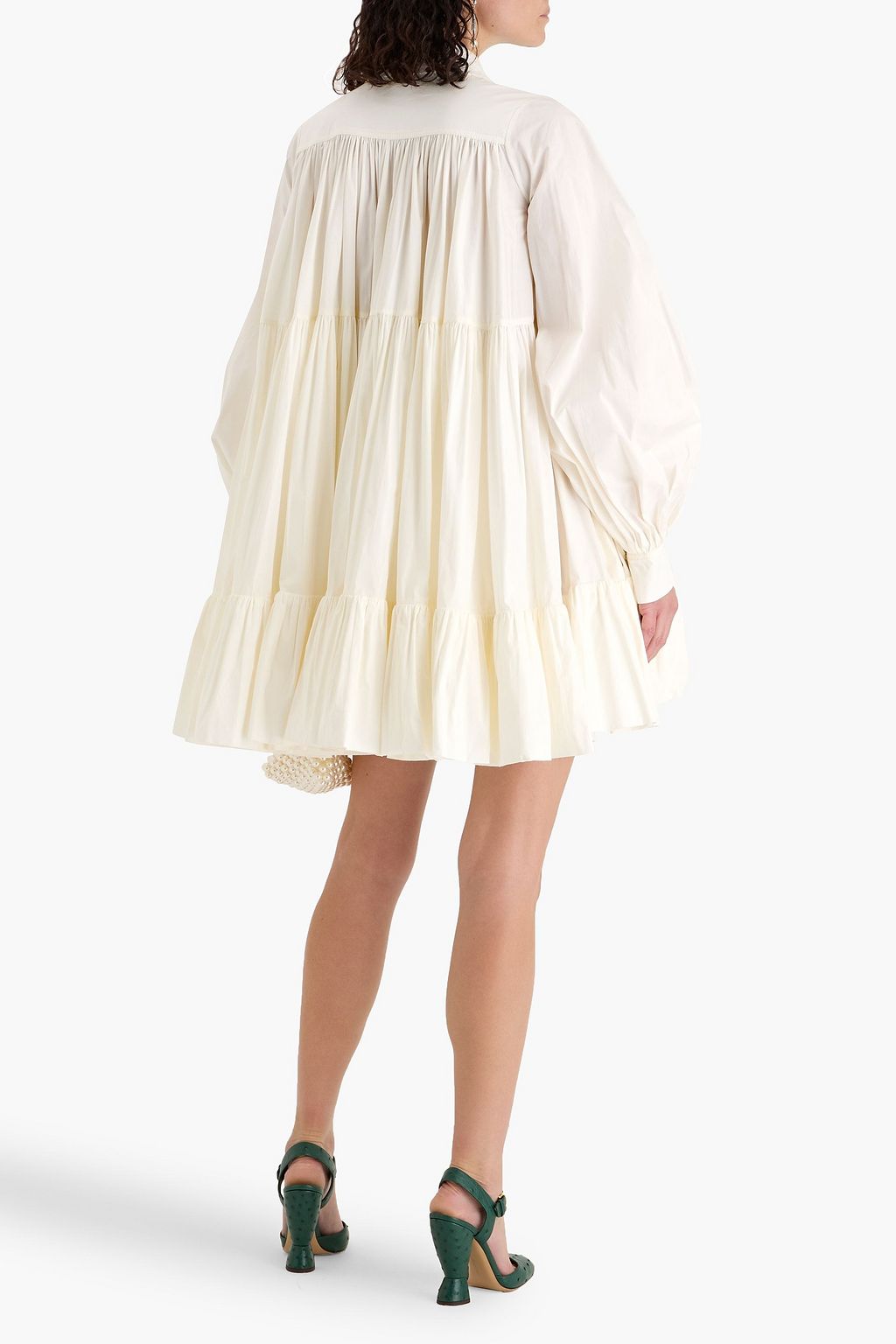 VALENTINO GARAVANI Tiered cotton-blend poplin mini shirt dress