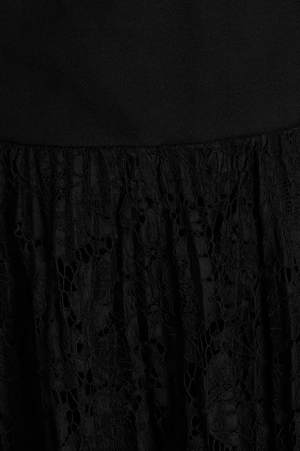 VALENTINO GARAVANI Strapless cotton-blend lace and crepe mini dress