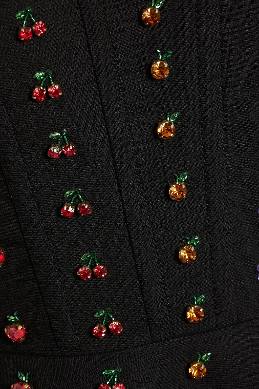 VALENTINO GARAVANI Strapless embellished wool and silk-blend crepe mini dress