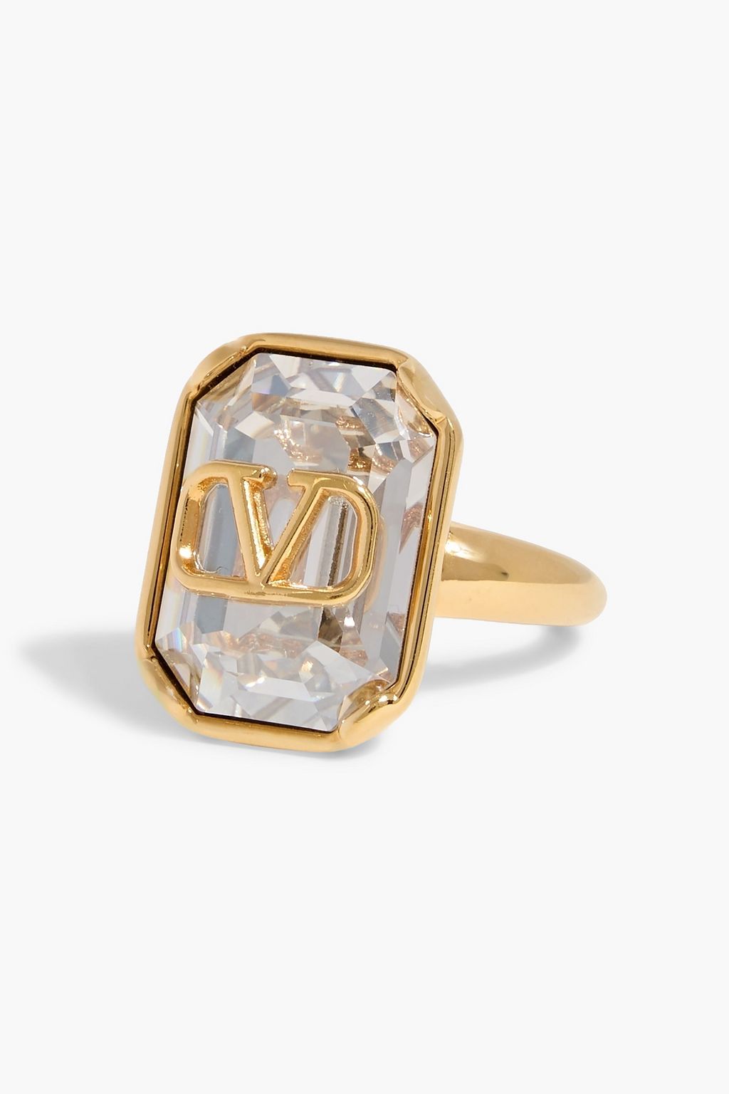 VALENTINO GARAVANI VLOGO gold-tone crystal ring