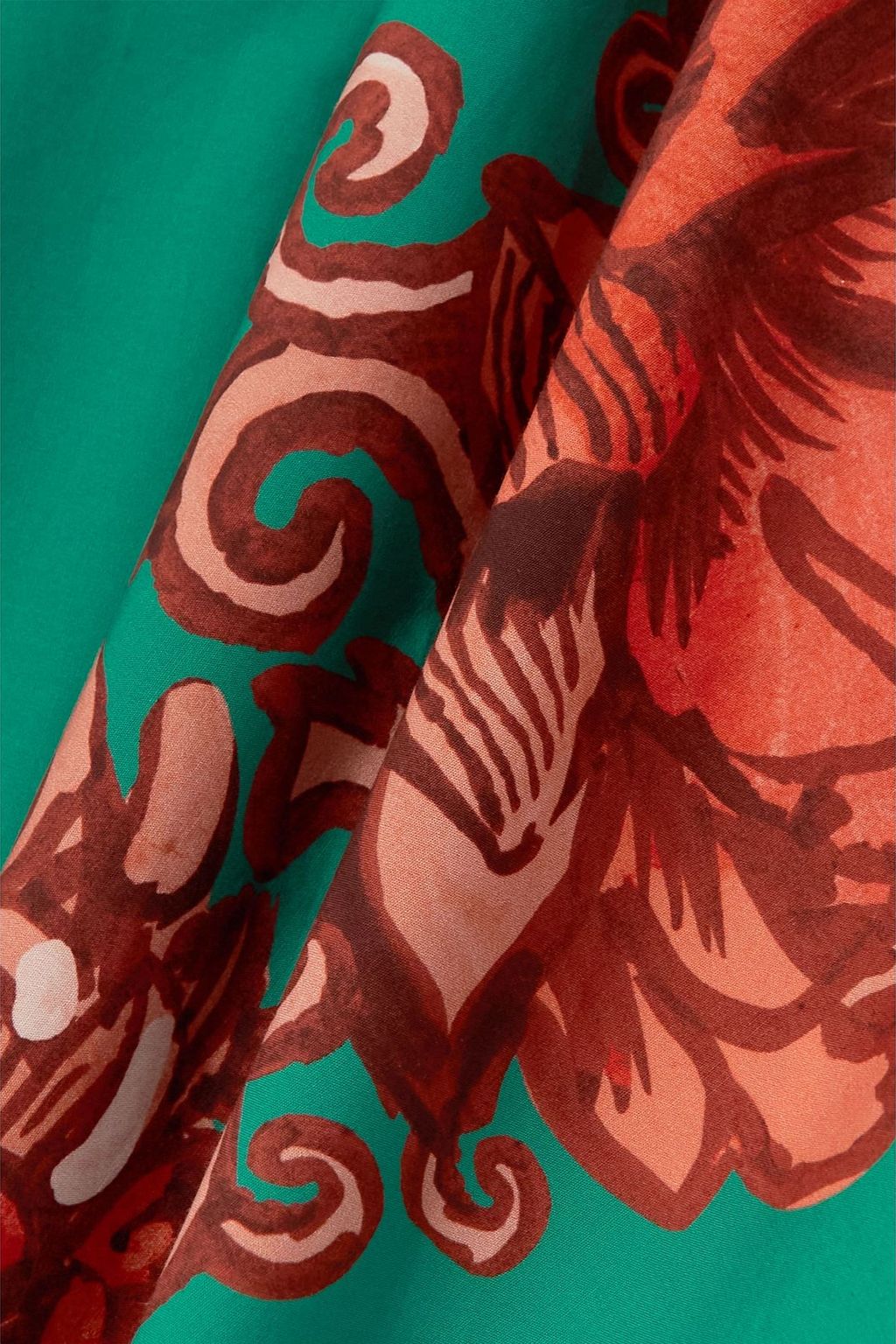 LA DOUBLEJ Cutout floral-print cotton-poplin maxi dress