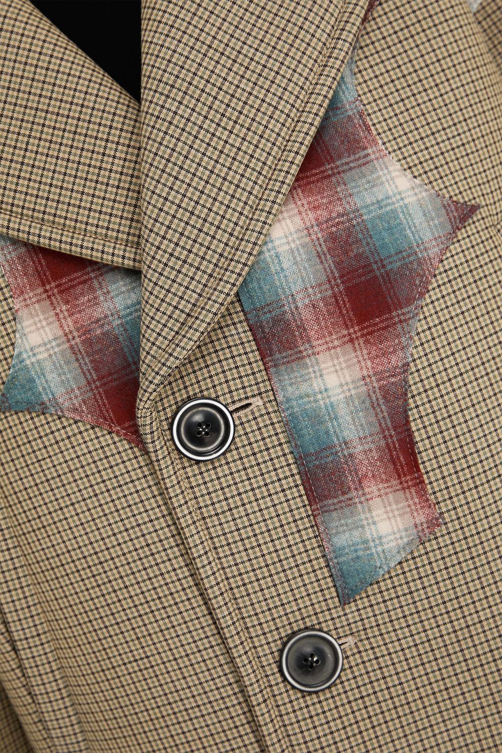 MAISON MARGIELA معطف من الفلانيل من مزيج الصوف والقطن والموهير بنقشة مربعات