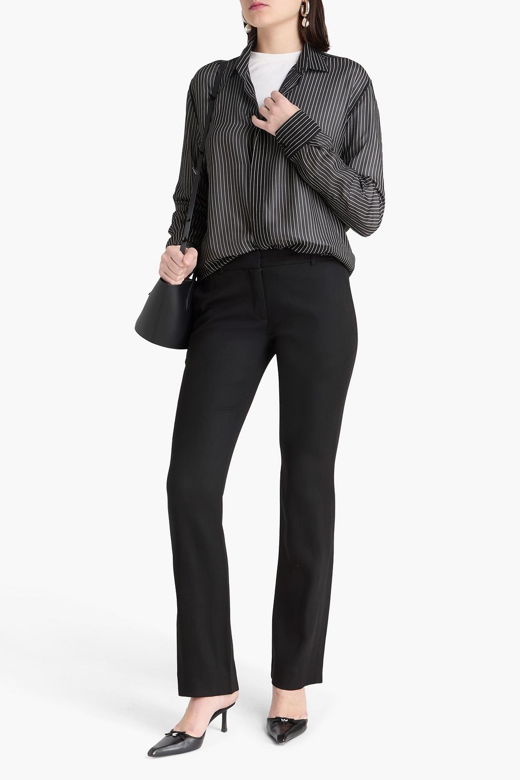 ACNE STUDIOS بنطال بأرجل مستقيمة من الكريب ومزيج الصوف