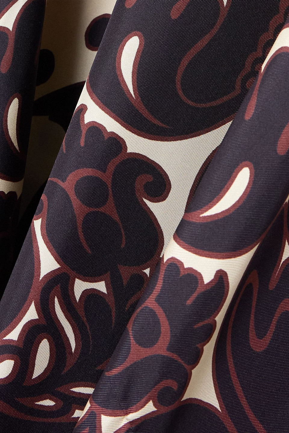 La Doublej Magnifico Printed Silk-satin Dress In Purple