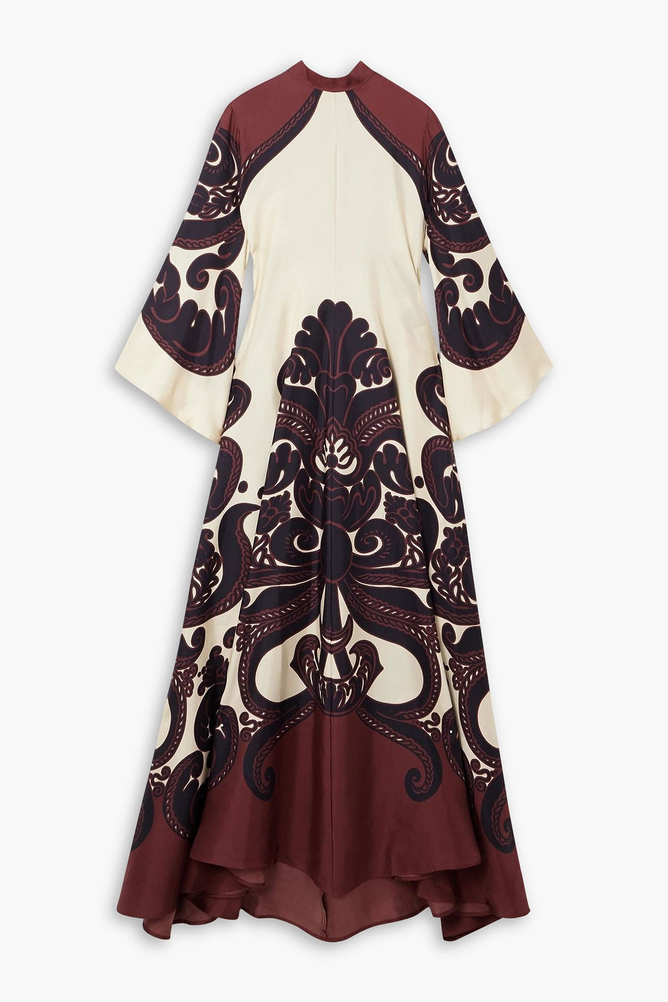 La Doublej Magnifico Printed Silk-satin Dress In Purple