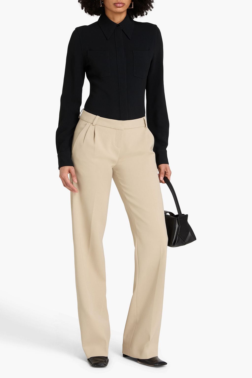COPERNI Pleated crepe straight-leg pants