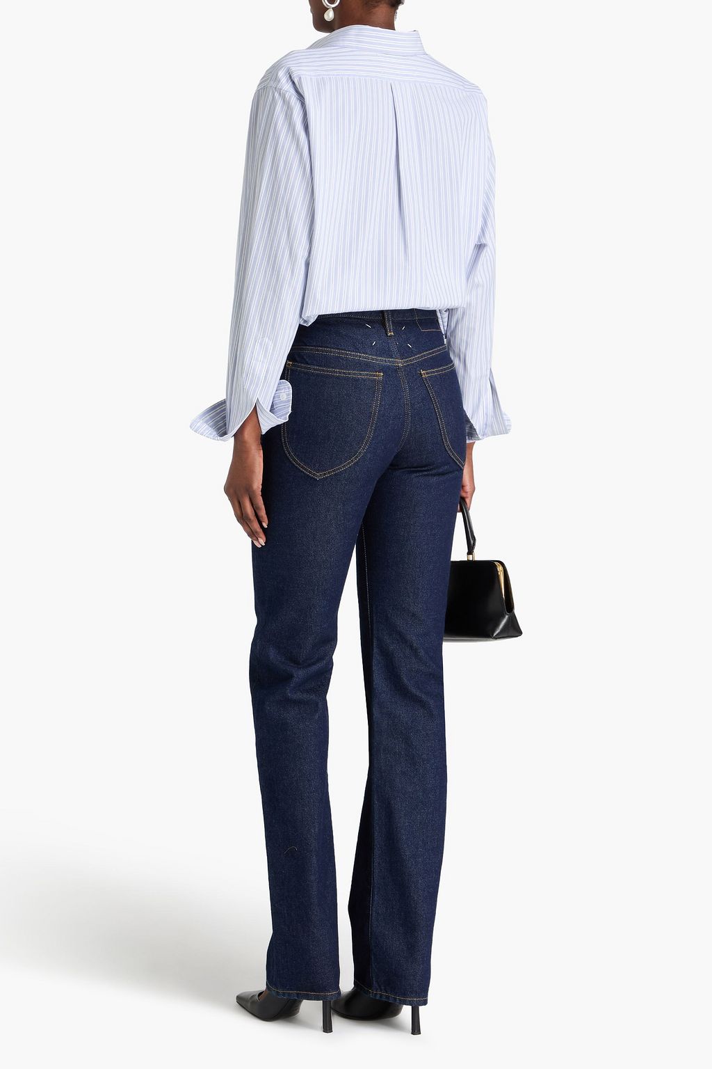 MAISON MARGIELA بنطال جينز بأرجل مستقيمة وبخصر عالٍ