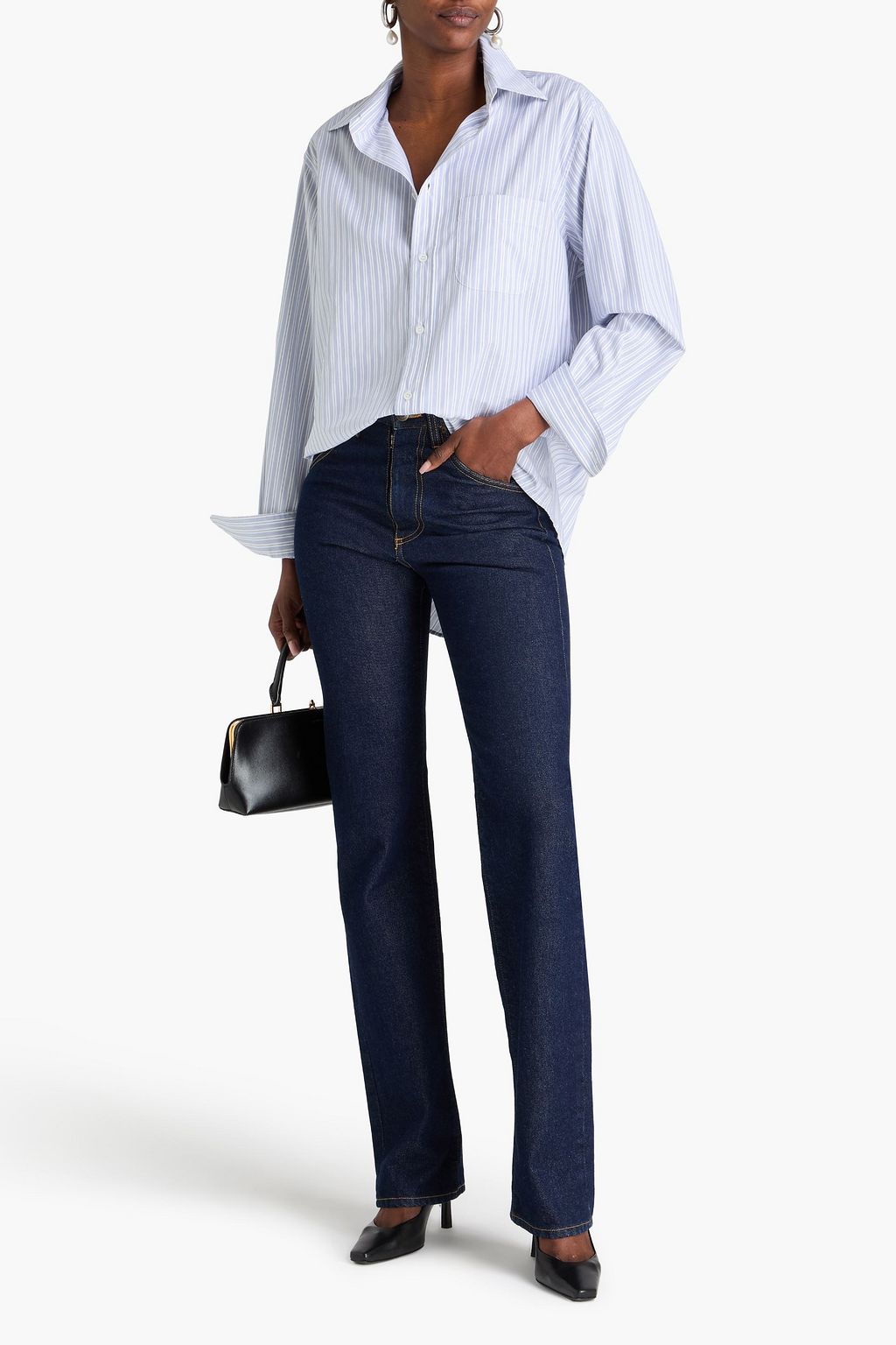 MAISON MARGIELA بنطال جينز بأرجل مستقيمة وبخصر عالٍ