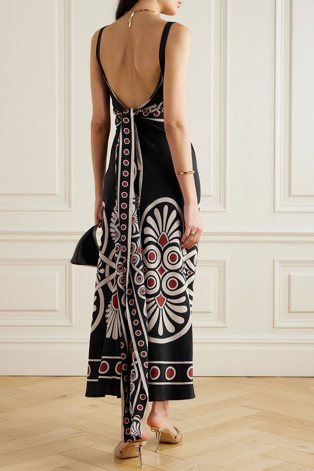 LA DOUBLEJ 프린트 실크 크레이프 드 신 맥시 드레스