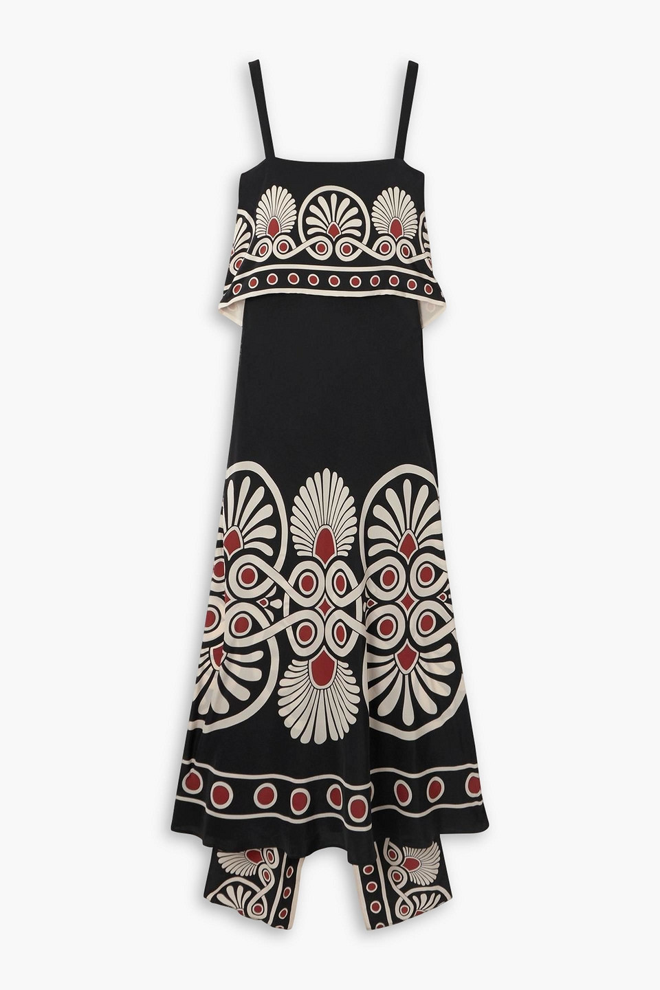 La Doublej Slip-around Printed Silk-crepe De Chine Maxi Dress In Black