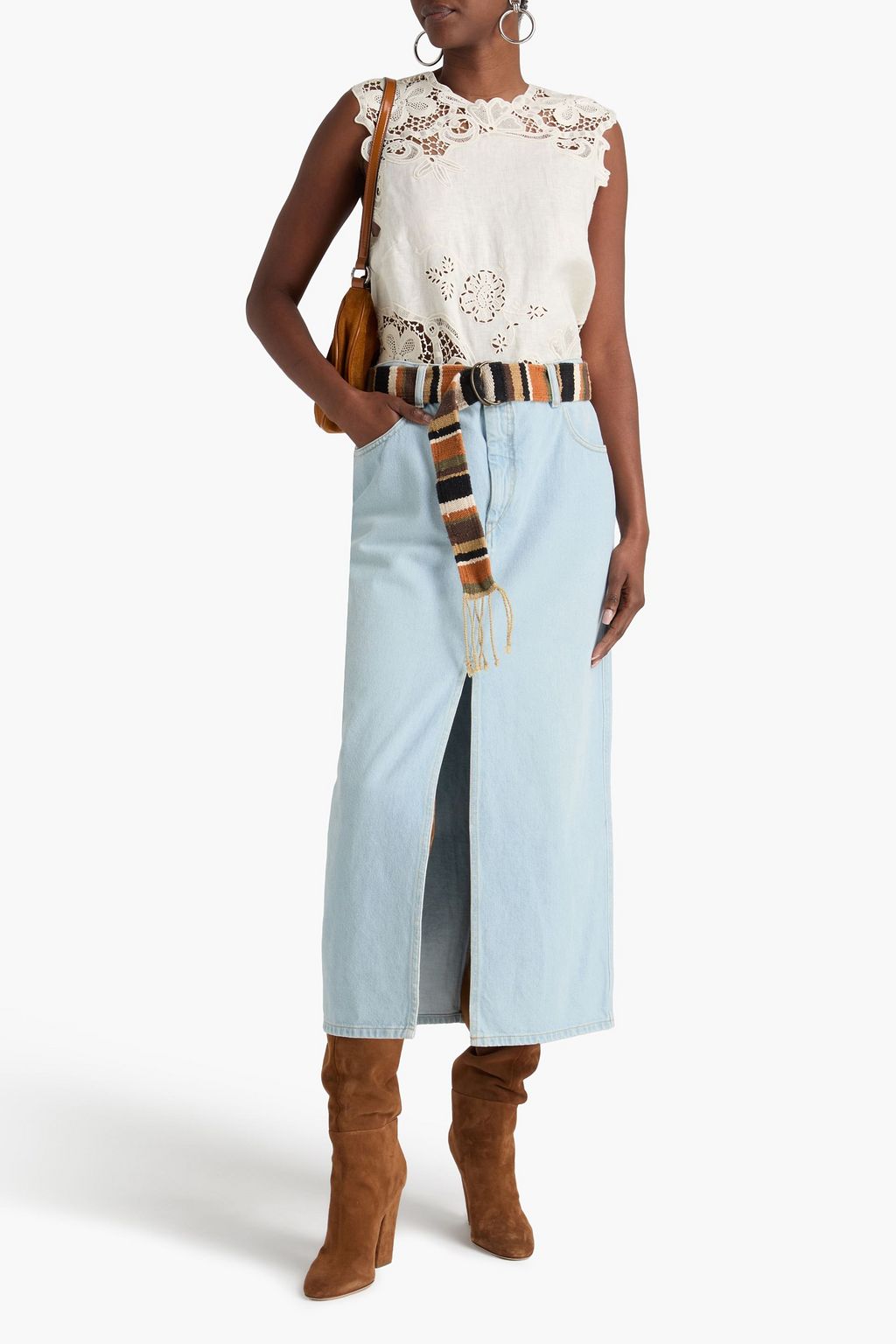ISABEL MARANT Denim midi skirt