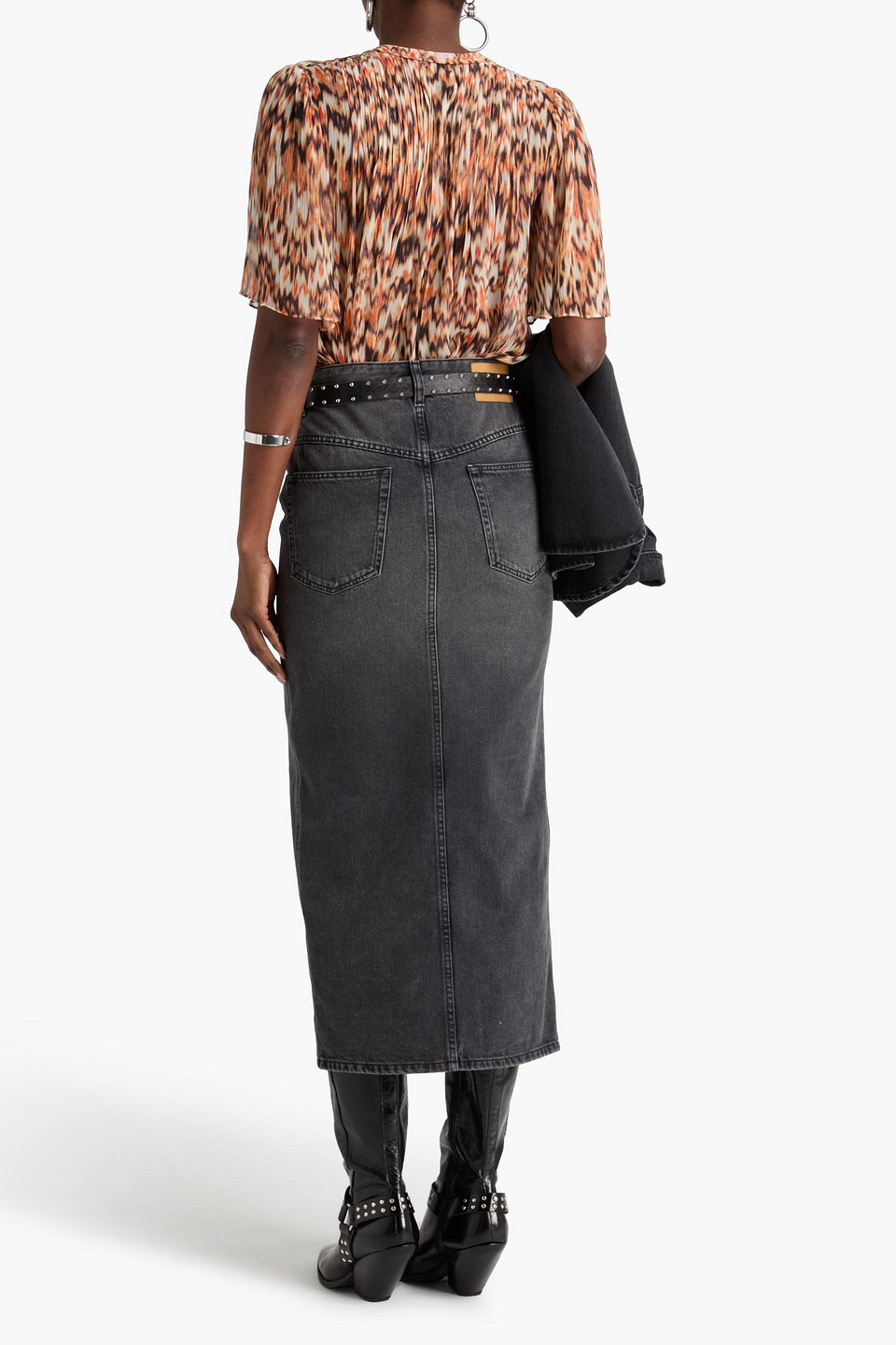 Isabel Marant - Denim Midi Skirt - Gray - Fr 34 