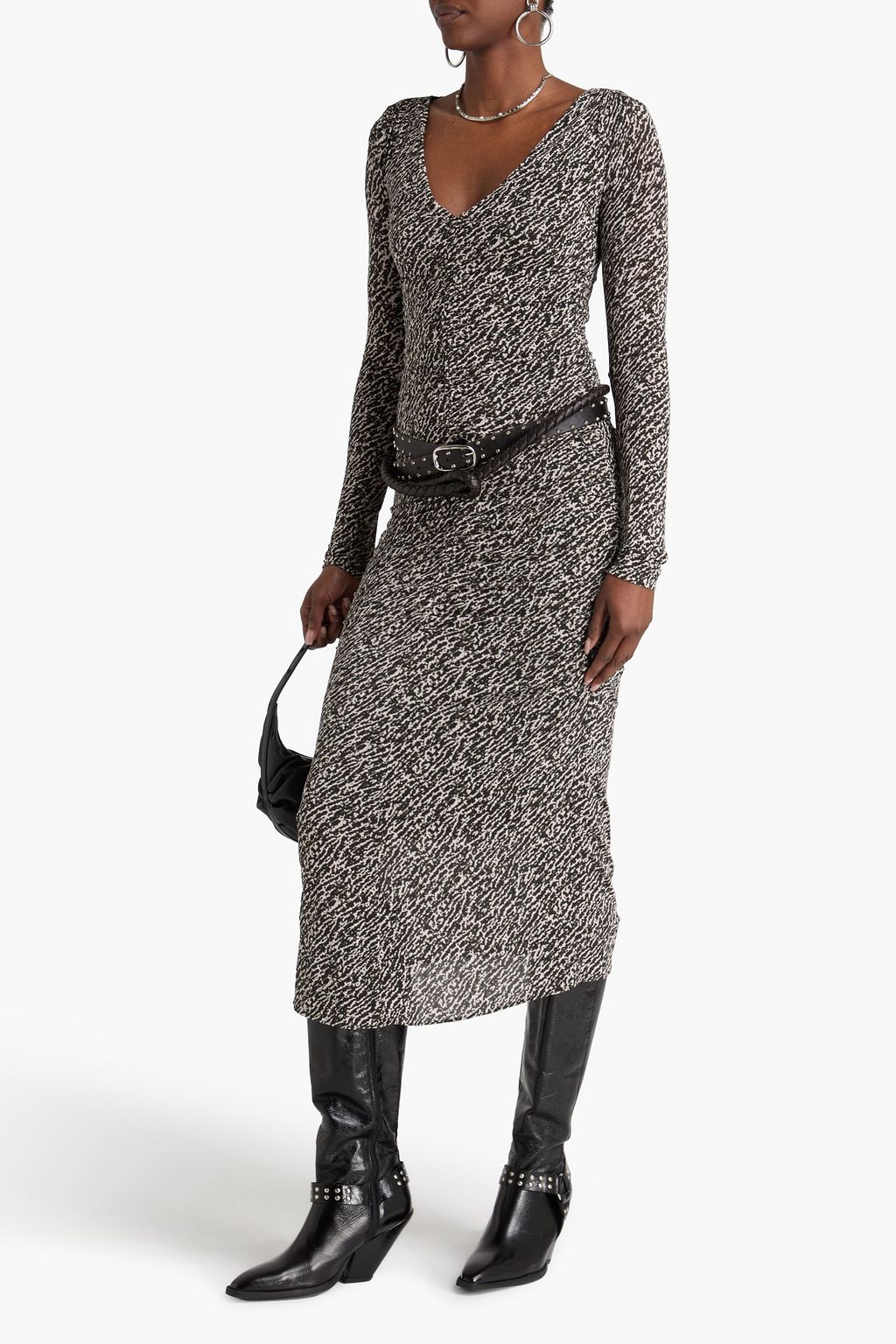 ISABEL MARANT Laly ruched printed stretch-jersey midi dress