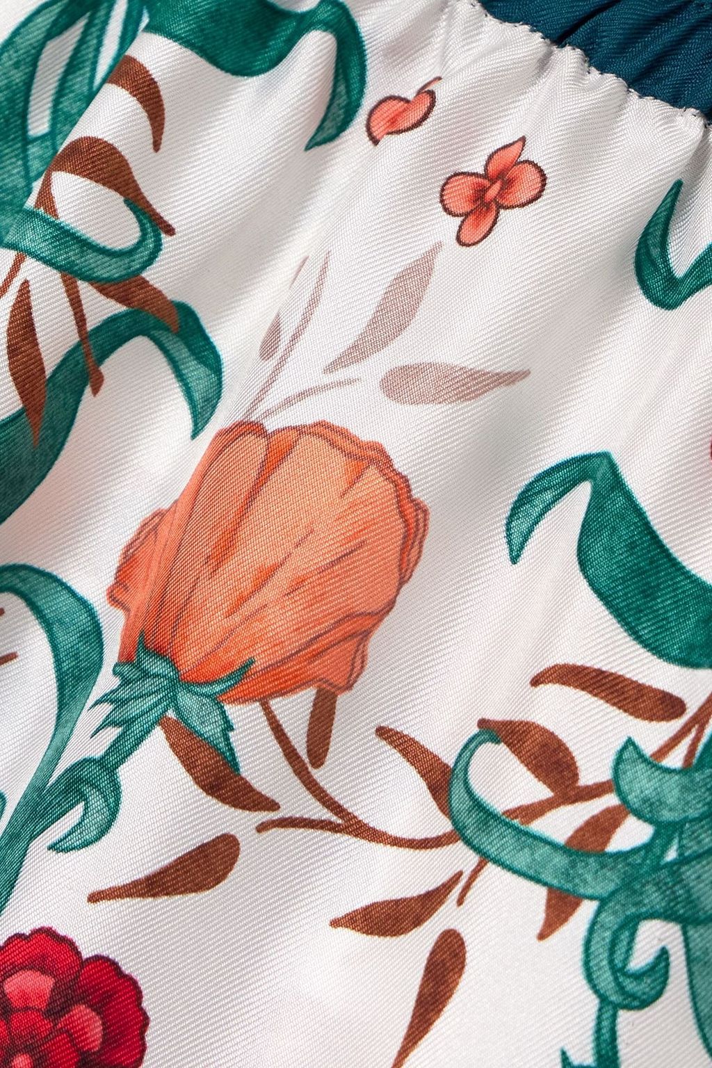 LA DOUBLEJ X ORLEBAR BROWN شورت + أورليبار براون من حرير تويل بطبعات