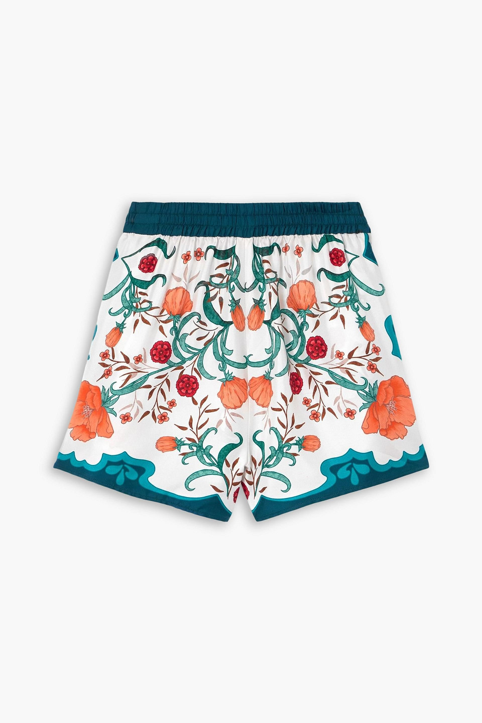 La Doublej X Orlebar Brown Orlebar Brown Printed Silk-twill Shorts In Blue