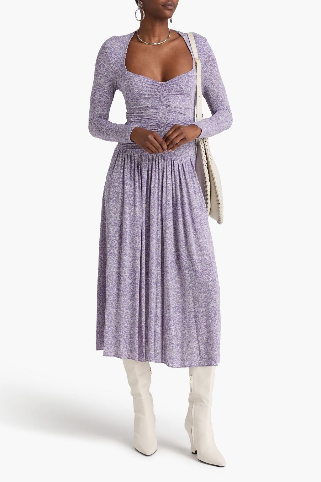 ISABEL MARANT جيرسي متوسط الطول "جيني" من الجيرسي المرن المطبع برسومات