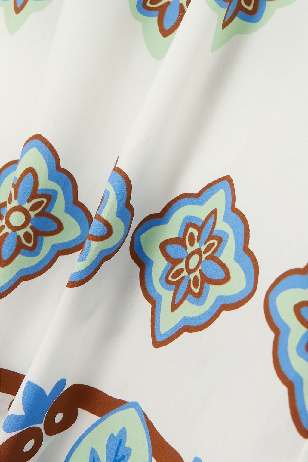 LA DOUBLEJ Printed cropped cotton-poplin wide-leg pants