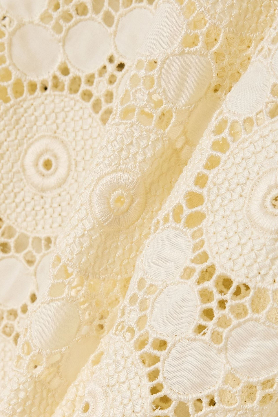 La Doublej Jackie Cotton-blend Macramé Shirt In Yellow