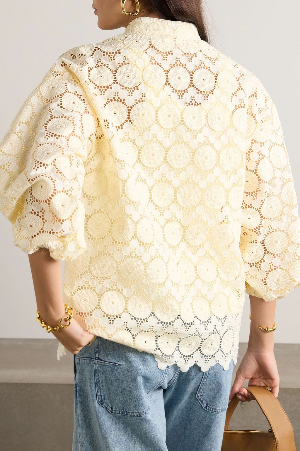 LA DOUBLEJ Jackie cotton-blend macramé shirt