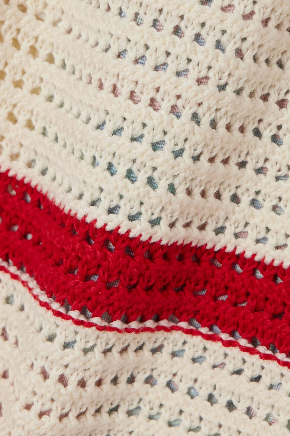 La Doublej X Orlebar Brown Salt 'n' Vinegar Striped Crocheted Cotton Shorts In White