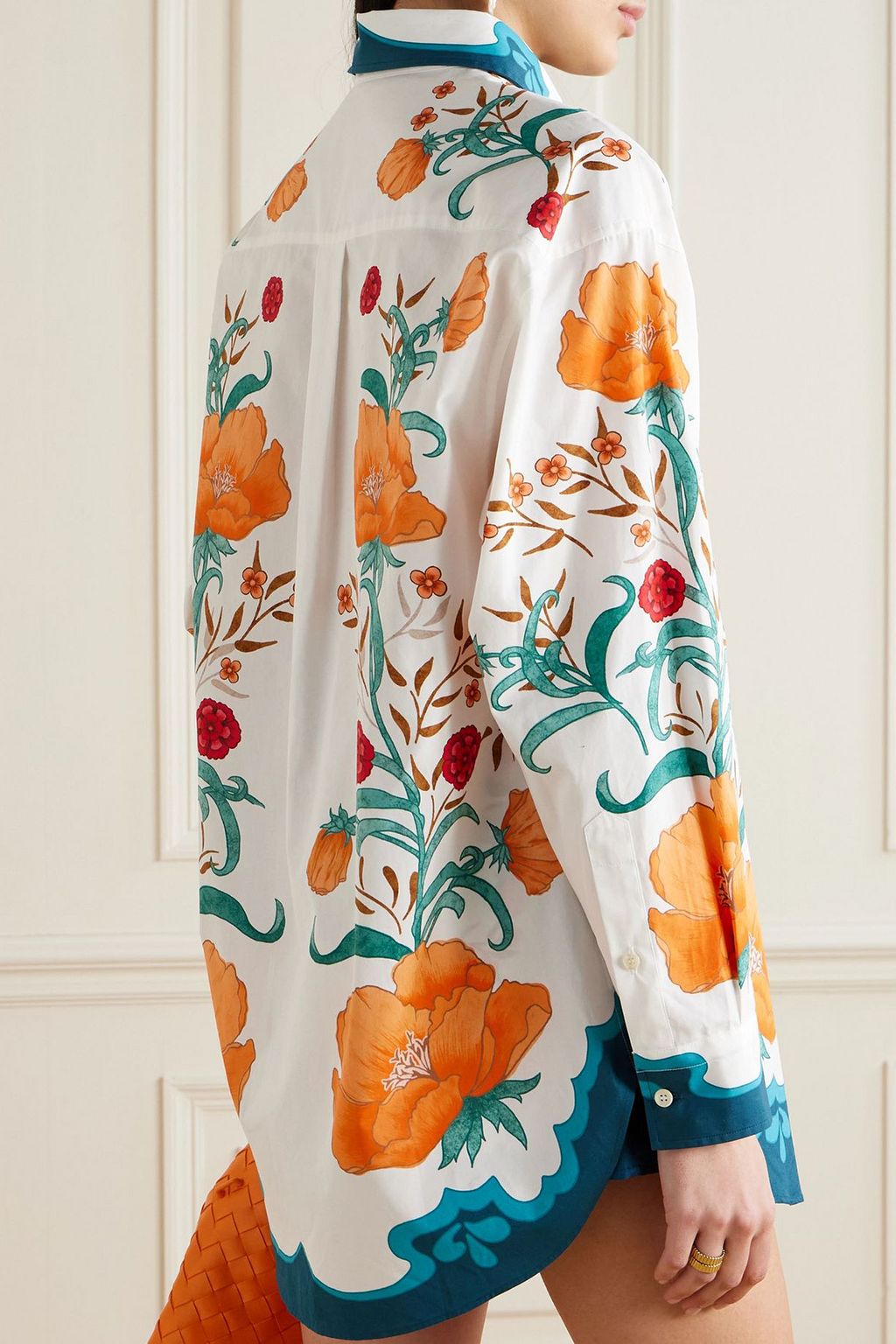 LA DOUBLEJ X ORLEBAR BROWN قميص بيتر ذان يور بويفريند من القطن بطبعة الأزهار